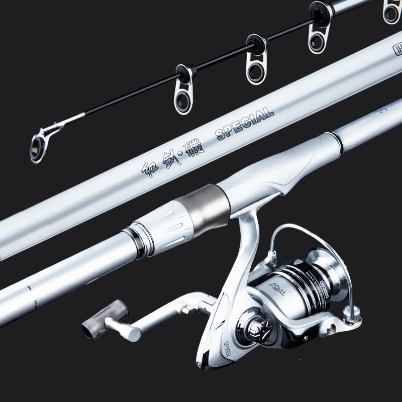 Long Section Positioning Telescopic Fishing Rod High Carbon Superhard Rock Fishing Pole Special Ultralight Hand/Sea Fishing Set