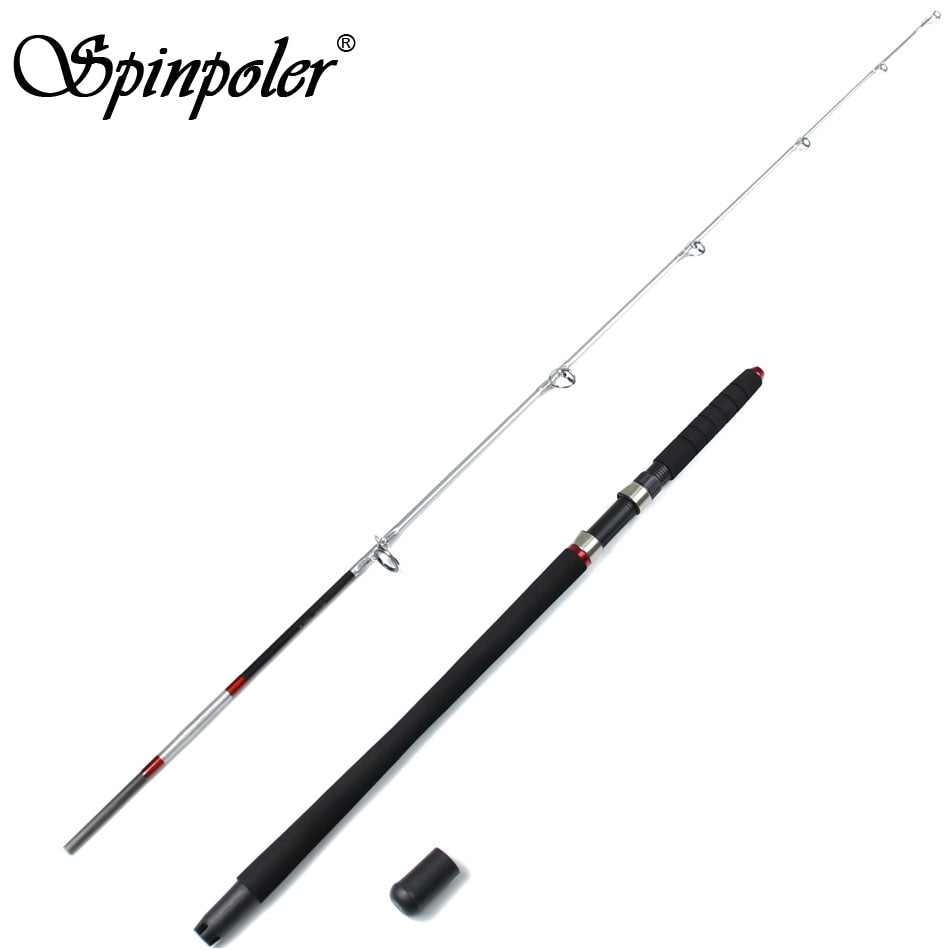 Spinpoler 165cm 180cm 210cm Superhard Boat Rod Jigging Spinning Rod 1 + 1 Sections, Tested 50lb Sea Boat Fishing Rod Ocean
