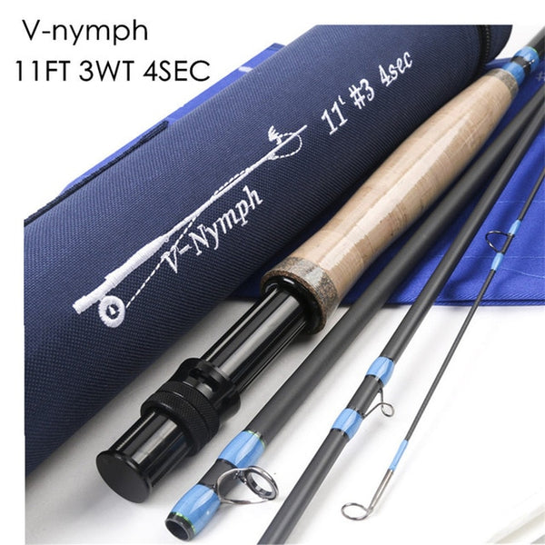 Maximumcatch 10FT-11FT 2/3/4WT 4Sec Nymph Fly Fishing Rod IM10 Graphite Carbon Fiber Fast Action Fly Rod with Nymph Line