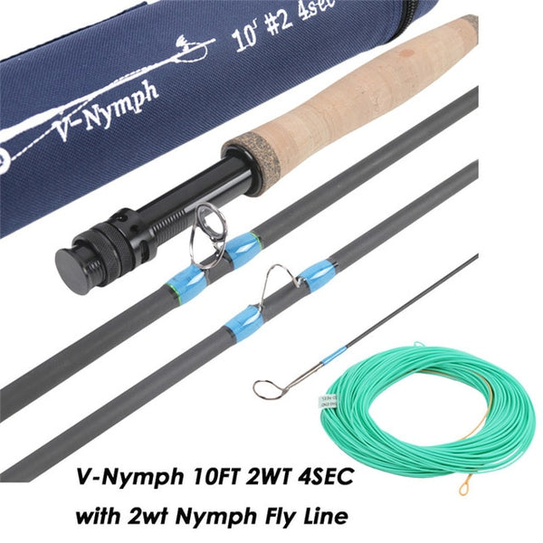 Maximumcatch 10FT-11FT 2/3/4WT 4Sec Nymph Fly Fishing Rod IM10 Graphite Carbon Fiber Fast Action Fly Rod with Nymph Line