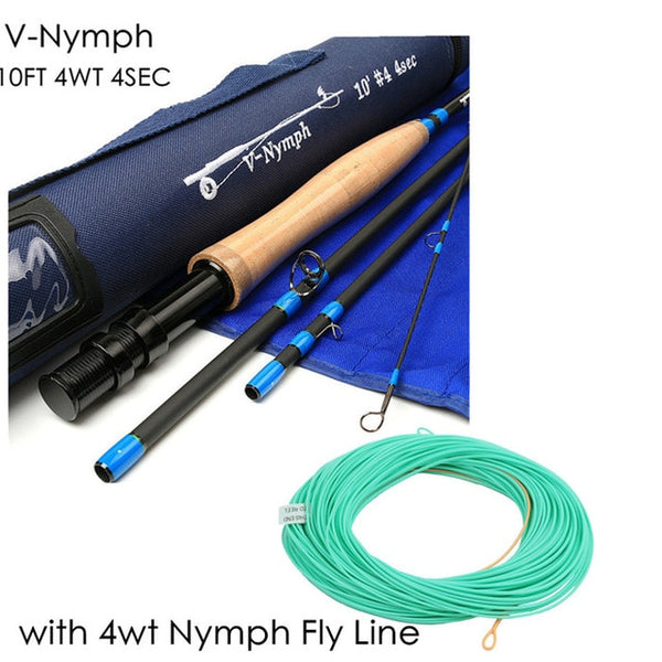 Maximumcatch 10FT-11FT 2/3/4WT 4Sec Nymph Fly Fishing Rod IM10 Graphite Carbon Fiber Fast Action Fly Rod with Nymph Line