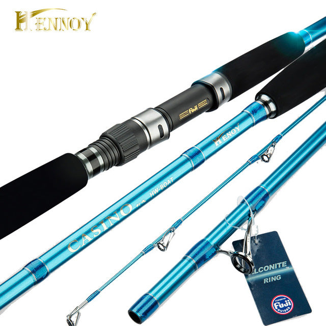Hennoy Free Shipping 1.8m Full FUJI A Ring part Boat Fishing Rod Ocean Fishing Tackle Spin Rod inshore Offshore
