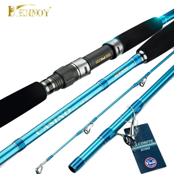 Hennoy Free Shipping 1.8m Full FUJI A Ring part Boat Fishing Rod Ocean Fishing Tackle Spin Rod inshore Offshore