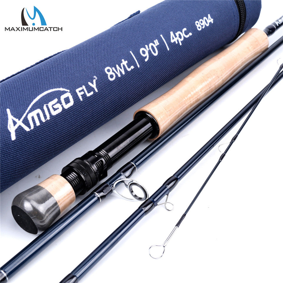 Maximumcatch Amigo 8.6ft/9ft 4-8wt Fast Action Fly Fishing Rod 30T SK Carbon Fiber Fly Rod with Cordura Tube