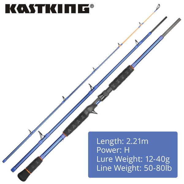 KastKing Kasnake 24T+30T Carbon Body Casting Fishing Rod 2.21m 2.28m H XH Power Baitcasting Rod for Snakehead Fishing Pole