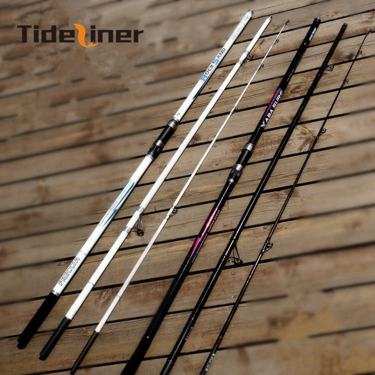 4.2m quality surf fishing rod Rock casting spinning carbon fiber rod long shot 3 sections sea pole Lure Weight  80-200g