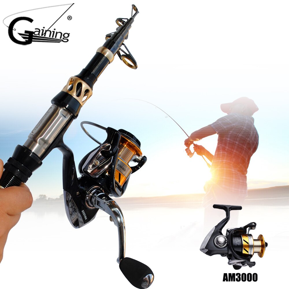1.8M-3.3M Portable Spinning Fishing Rod Pole Travel Sea Boat Fishing Rod Carbon Fiber Telescopic Fishing Rod with Fishing Reel
