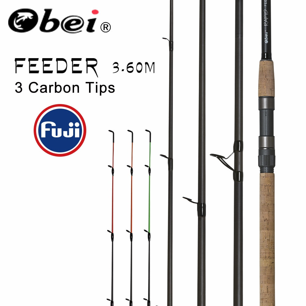 obei feeder  fishing rod  spinning casting Travel Rod 3.6m vara de pesca fuji Carp Feeder 40-200g pole