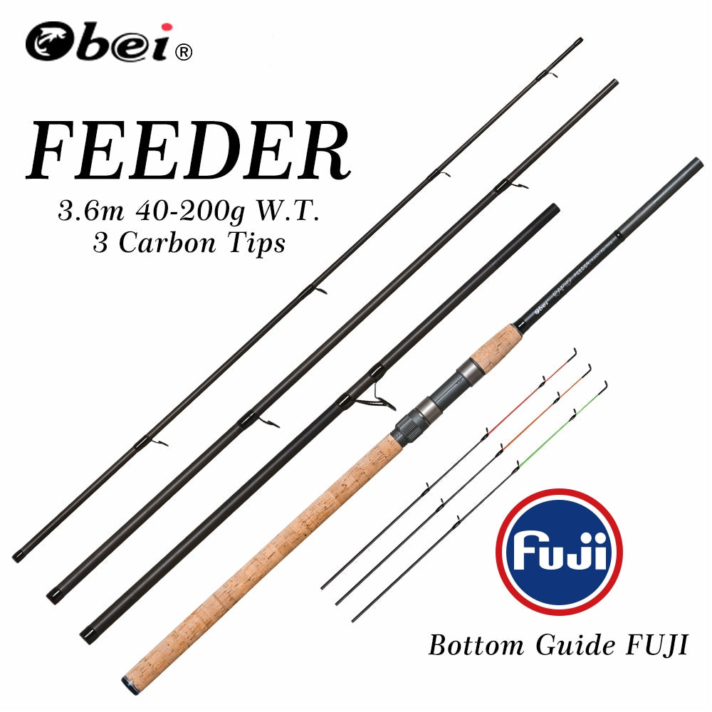 feeder fishing rod spinning rod travel Portable 3.6m 40-200g carp fresh water fishing rod OBEI