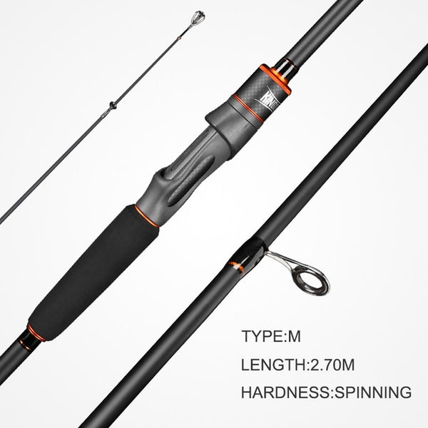 Kingdom Fortitude Keel III Carbon Salmon Spinning Fishing Rods 2.4m 2.7m 3m Fishing Rods M MH Fast Action Feeder Rod For bass